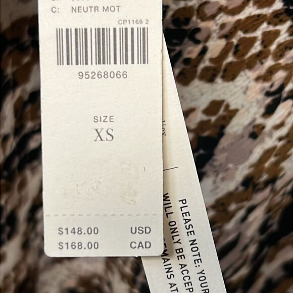 Anthropologie Square-Neck Slip Dress Python Snake Print XS - Picture 7 of 9